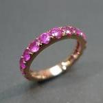 Pink Sapphire Wedding Band..