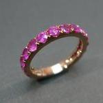 Pink Sapphire Wedding Band ..