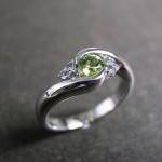 Wedding Ring With Green Sa..