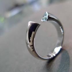 Blue Topaz and Peridot Wedding Ring